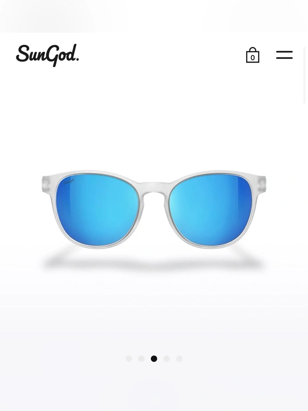 EUC Sungod Sierras 8KO Polarized Mirrored Sunglasses – Frosted Clear/Silver Blue
